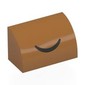 Brick Curved 1 x 2 x 1 No Studs with Black Smile print