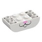Brick Curved Double 2 x 4 Inverted with Bunny/Rabbit Face, Bright Pink Nose print