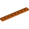 Reddish Orange Plate 1 x 8
