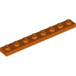 LEGO part 3460 Plate 1 x 8 in Reddish Orange