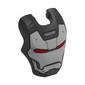 Headwear Accessory Visor Top Hinge, Rounded with Silver Face Shield, Red Eyes and Black Lines Print (War Machine)
