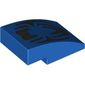 Slope Curved 3 x 2 No Studs, Inverted Black Spider Logo Print