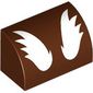 Brick Curved 1 x 2 x 1 No Studs, White Wings / Eyebrows Print