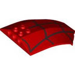 LEGO part 41751pr9998 Windscreen 8 x 6 x 2 Curved with Spider-Man Webs print in Bright Red/ Red