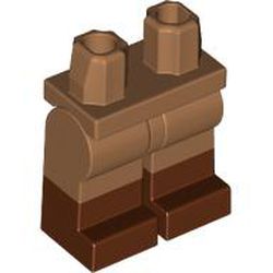 LEGO part 970c23pat19 Hips with Medium Nougat Legs and Reddish Brown Boots Pattern in Medium Nougat