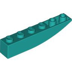 LEGO part 42023 Brick Curved 6 x 1 Inverted in Bright Bluish Green/ Dark Turquoise