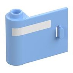 Door 1 x 3 x 2 Left - Open Between Top and Bottom Hinge with White Line print