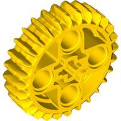 LEGO part 46372 Technic Gear 28 Tooth Double Bevel in Bright Yellow/ Yellow