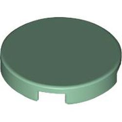 LEGO part 14769 Tile Round 2 x 2 with Bottom Stud Holder in Sand Green