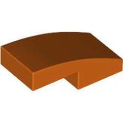 LEGO part 11477 Slope Curved 2 x 1 No Studs [1/2 Bow] in Reddish Orange