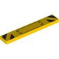 Tile 1 x 6 with Warning Stripes, Ribbited Plate print