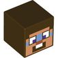 Minifig Head Special, Cube with Minecraft Steve Nougat Face Print