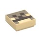 Tile 1 x 1 with Dark Brown Squares / Pixelated Camel Face print