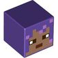 Minifig Head Special, Cube with Pixelated Medium Nougat Face, Dark Brown Mouth print