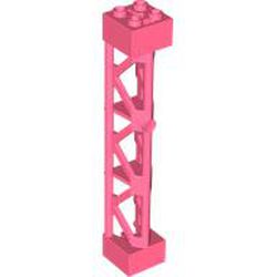 LEGO part 95347 Support 2 x 2 x 10 Girder Triangular Vertical - Type 4 - 3 Posts, 3 Sections in Vibrant Coral/ Coral