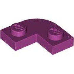 LEGO part 79491 Plate Round Corner 2 x 2 with 1 x 1 Cutout in Bright Reddish Violet/ Magenta