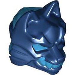 LEGO part 4919pat0001 Wrap with Wolf Mask with Medium Azure Eyes, Teeth/Fangs pattern in Earth Blue/ Dark Blue