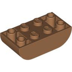 LEGO part 5174 Brick Curved Double 2 x 4 Inverted in Medium Nougat