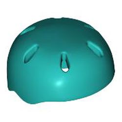 LEGO part 46303 Helmet, Sports, with Vent Holes [Plain] in Bright Bluish Green/ Dark Turquoise