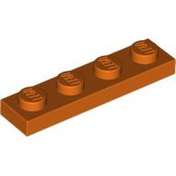 LEGO part 3710 Plate 1 x 4 in Reddish Orange