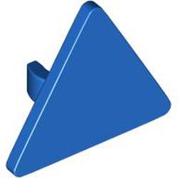 LEGO part 65676 Road Sign Clip-on 2.2 x 2.667 Triangular with Open O Clip in Bright Blue/ Blue
