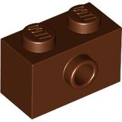 LEGO part 86876 Brick Special 1 x 2 with 1 Center Stud on 1 Side in Reddish Brown