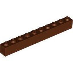 LEGO part 6111 Brick 1 x 10 in Reddish Brown