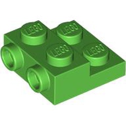 LEGO part 4304 Plate Special 2 x 2 x 2/3 with Two Studs On Side and Two Raised - Updated Version in Bright Green