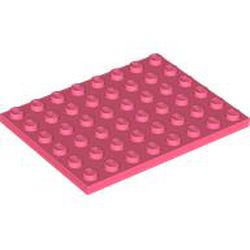 LEGO part 3036 Plate 6 x 8 in Vibrant Coral/ Coral