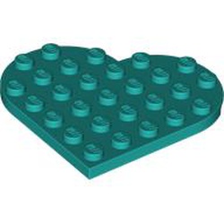 LEGO part 46342 Plate Angled 6 x 6 Heart Shape in Bright Bluish Green/ Dark Turquoise