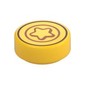 Tile Round 1 x 1 with Coin, Star print