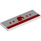 Tile 2 x 6 with Red Stripe, Dots, Leaf print