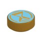 Tile Round 1 x 1 with Medium Azure Hourglass print