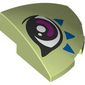 Brick Round Corner, Curved 3 x 3 x 1 Quarter Circle with Magenta Right Eye, Blue Triangles Print