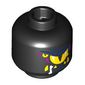 Minifig Head Sneak, Large Yellow Angry Eye, Small Yellow Eye, Magenta and Dark Blue Lines Print