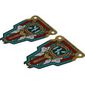 Flags, Two Holes, Gold, Dark Red, Silver, and Dark Turquoise Panels Print [Complete Sheet]