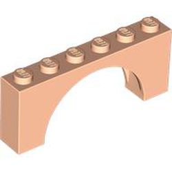 LEGO part 15254 Brick Arch 1 x 6 x 2 - Thin Top without Reinforced Underside [New Version] in Light Nougat