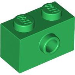 LEGO part 86876 Brick Special 1 x 2 with 1 Center Stud on 1 Side in Dark Green/ Green