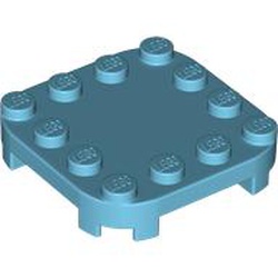 LEGO part 66792 Plate Round Corners 4 x 4 x 2/3 Circle with Reduced Knobs in Medium Azure