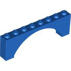 LEGO part 16577 Brick Arch 1 x 8 x 2 Raised in Bright Blue/ Blue