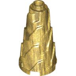 LEGO part 28598 Cone 2 x 2 x 3 Jagged in Warm Gold/ Pearl Gold
