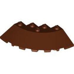 LEGO part 95188 Brick Round Corner 6 x 6 with 33° Slope and Facet Cutout in Reddish Brown