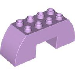 LEGO part 11197 Duplo Brick 2 x 6 x 2 Curved with 2 x 2 Cutout on Bottom in Lavender