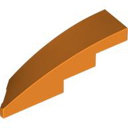 LEGO part 5414 Slope Curved 1 x 4 with Stud Notch Right in Bright Orange/ Orange