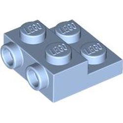 LEGO part 4304 Plate Special 2 x 2 x 2/3 with Two Studs On Side and Two Raised - Updated Version in Light Royal Blue/ Bright Light Blue