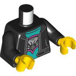 LEGO part 973c03h01pr6875 MINI UPPER PART, NO. 6875 in Black