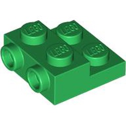 LEGO part 4304 Plate Special 2 x 2 x 2/3 with Two Studs On Side and Two Raised - Updated Version in Dark Green/ Green