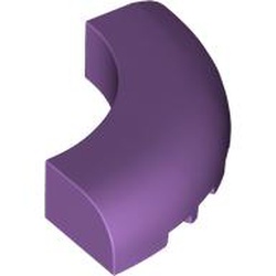 LEGO part 24599 Brick Round Corner 5 x 5 x 1 with Bottom Cut Outs [No Studs] [1/4 Arch] in Medium Lavender