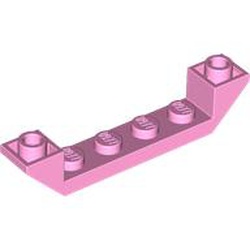 LEGO part 52501 Slope Inverted 45° 6 x 1 Double with 1 x 4 Cutout in Light Purple/ Bright Pink