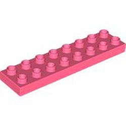 LEGO part 44524 Duplo Plate 2 x 8 in Vibrant Coral/ Coral